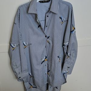 Oversized button down with embroidery